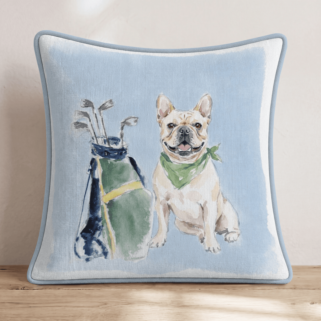 Golf Trip French Bulldog Throw Pillow - Hillcroft Home