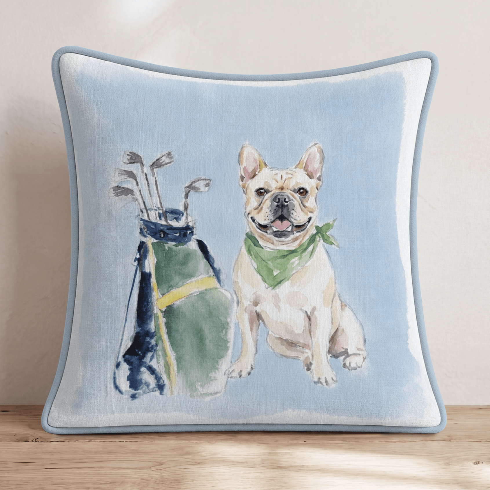 Golf Trip French Bulldog Throw Pillow - Hillcroft Home