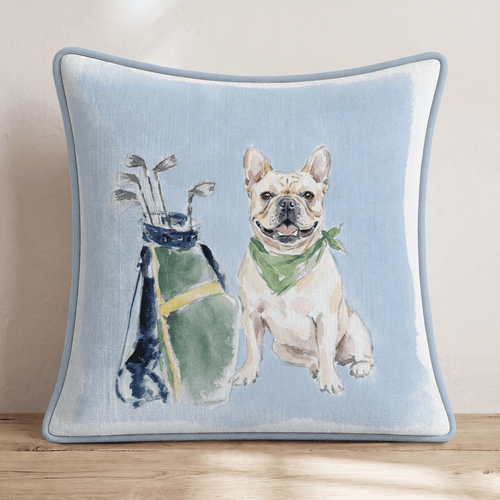 Golf Trip French Bulldog Throw Pillow - Hillcroft Home