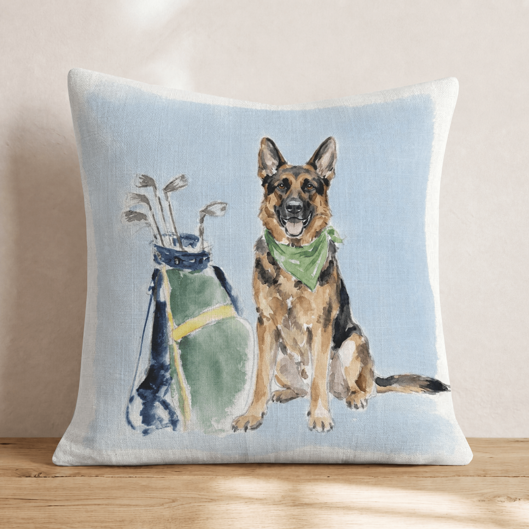 Golf Trip German Shepherd Throw Pillow - Hillcroft Home