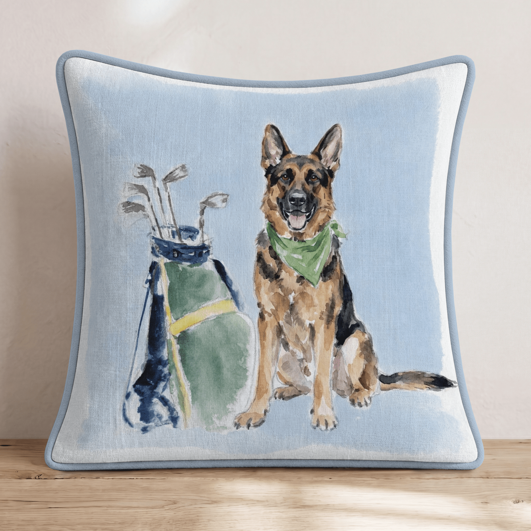 Golf Trip German Shepherd Throw Pillow - Hillcroft Home