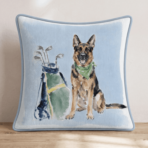 Golf Trip German Shepherd Throw Pillow - Hillcroft Home