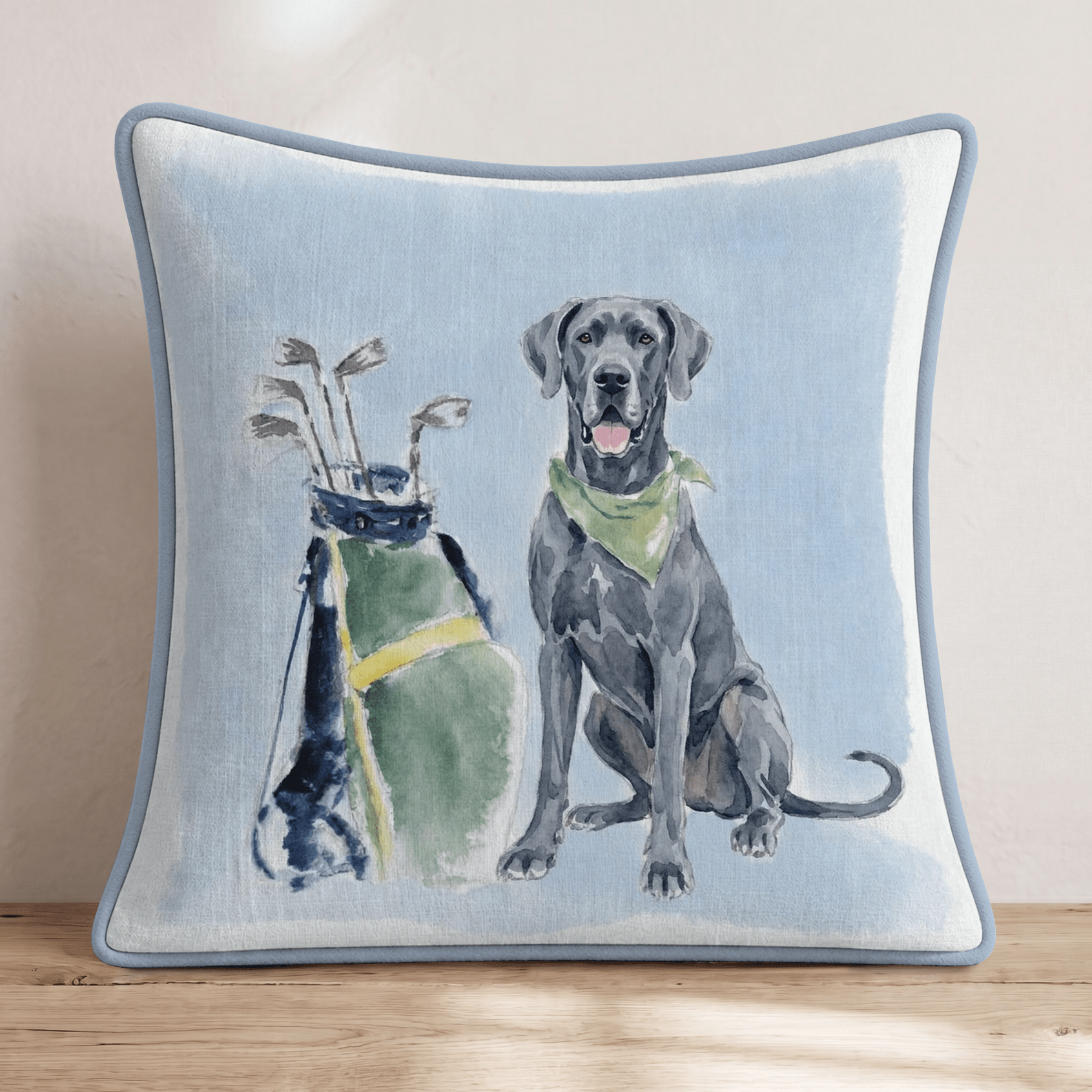 Golf Trip Great Dane Throw Pillow - Hillcroft Home