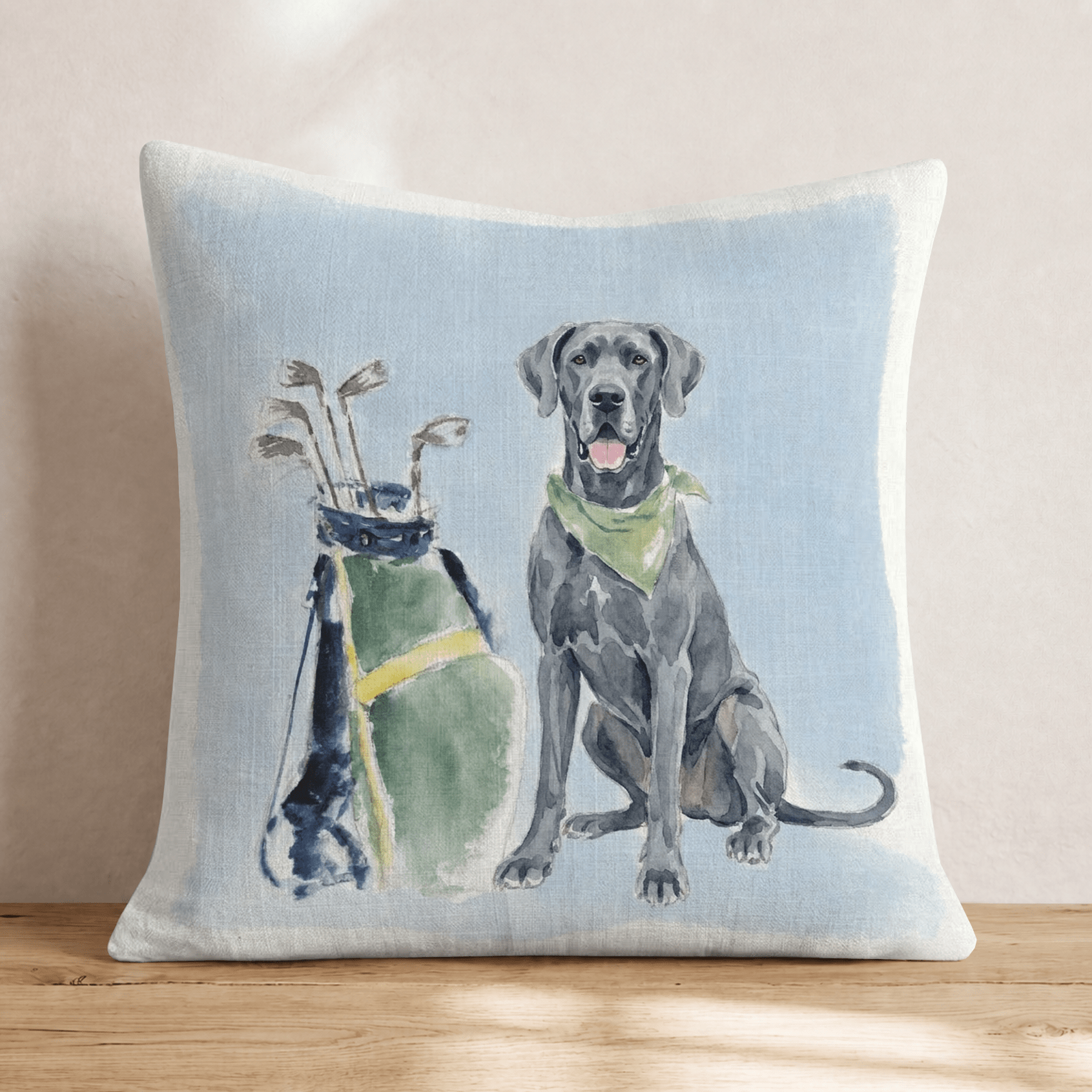 Golf Trip Great Dane Throw Pillow - Hillcroft Home