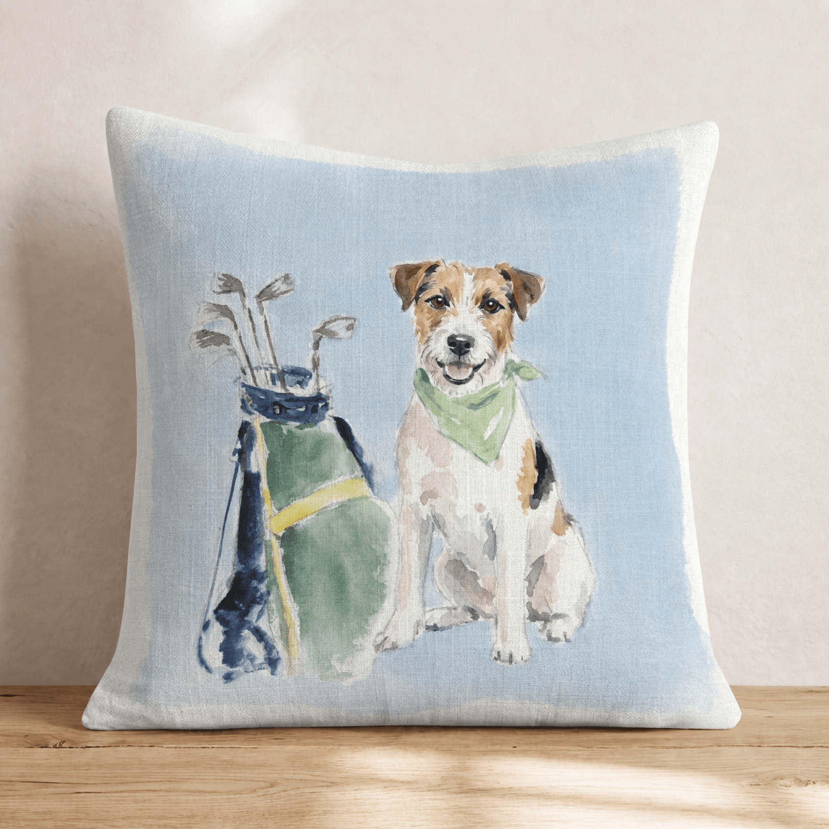 Golf Trip Jack Russell Terrier Throw Pillow - Hillcroft Home