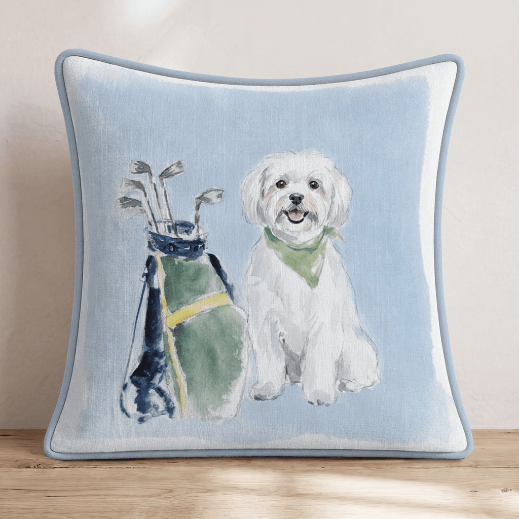 Golf Trip Maltese Throw Pillow - Hillcroft Home