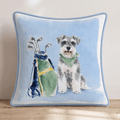 Golf Trip Miniature Schnauzer Throw Pillow - Hillcroft Home