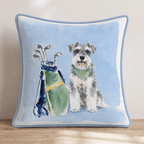 Golf Trip Miniature Schnauzer Throw Pillow - Hillcroft Home