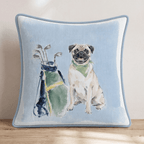 Golf Trip Pug Throw Pillow - Hillcroft Home