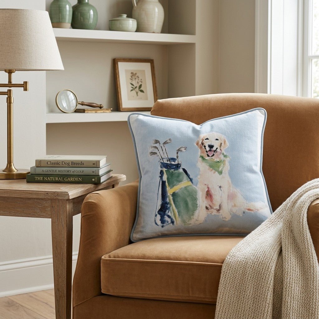 Golf Trip Retriever Throw Pillow - Hillcroft Home