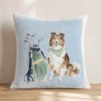 Golf Trip Shetland Sheepdog Throw Pillow - Hillcroft Home