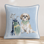 Golf Trip Shih Tzu Throw Pillow - Hillcroft Home