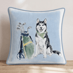 Golf Trip Siberian Husky Throw Pillow - Hillcroft Home