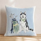 Golf Trip Siberian Husky Throw Pillow - Hillcroft Home