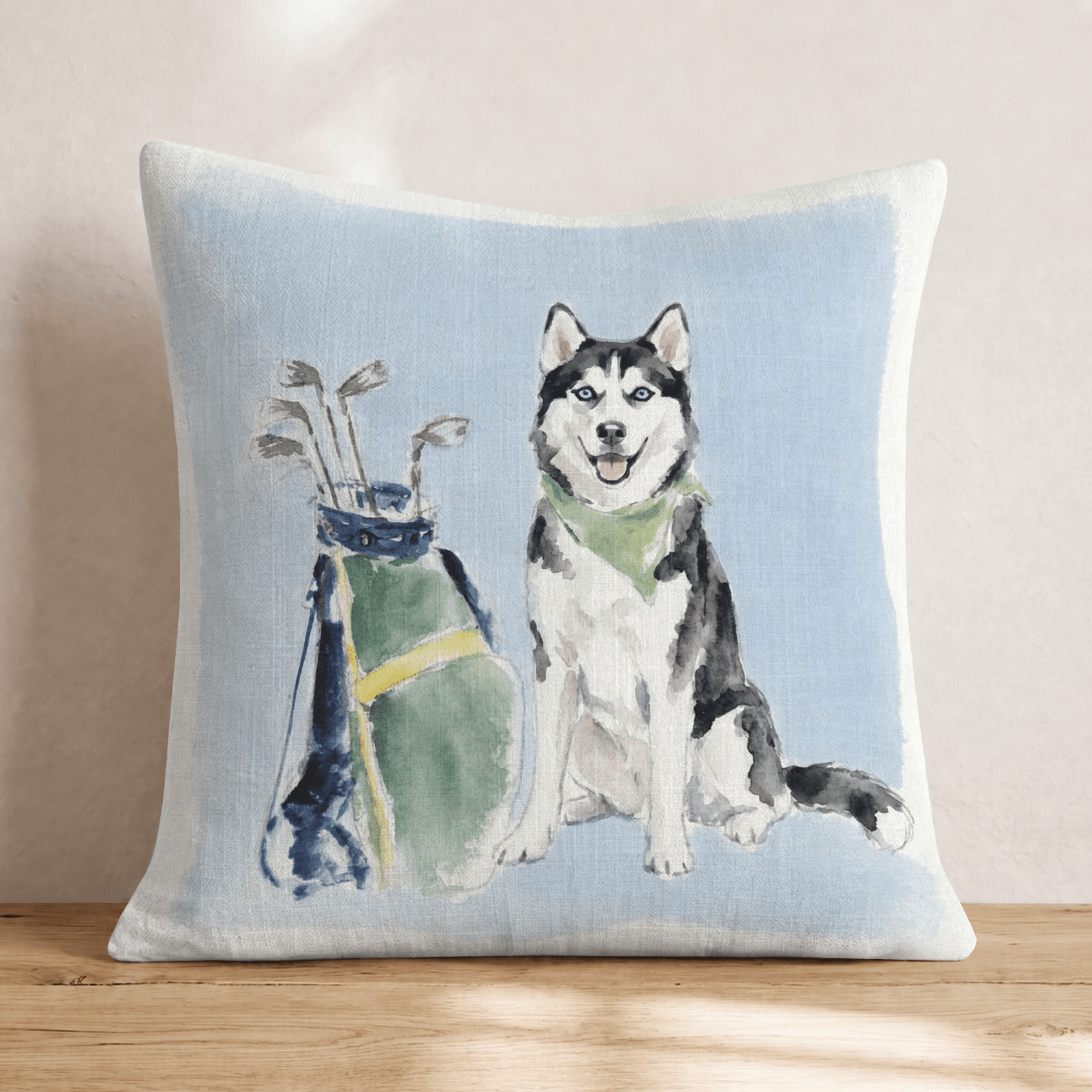 Golf Trip Siberian Husky Throw Pillow - Hillcroft Home
