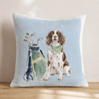 Golf Trip Springer Spaniel Throw Pillow - Hillcroft Home
