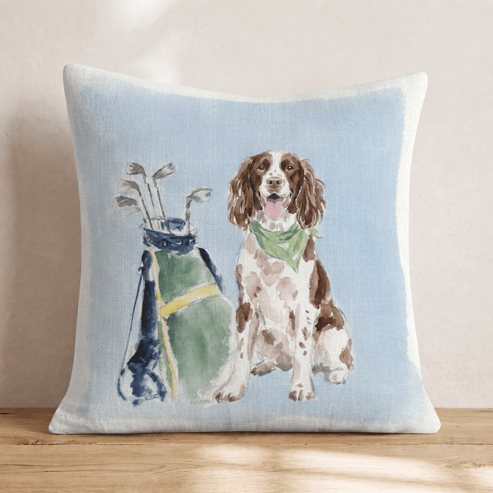 Golf Trip Springer Spaniel Throw Pillow - Hillcroft Home