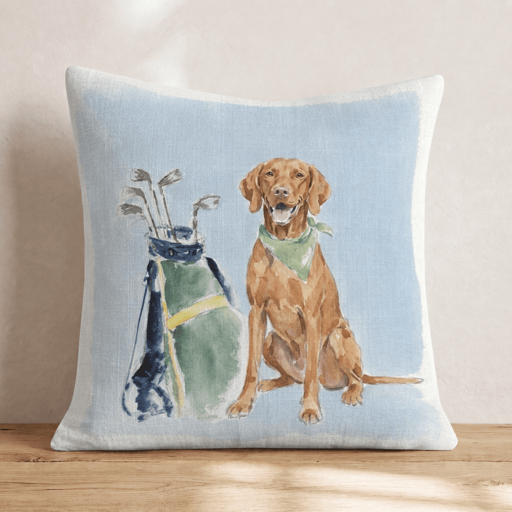 Golf Trip Vizsla Throw Pillow - Hillcroft Home