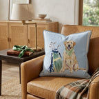 Golf Trip Yellow Labrador Retriever Throw Pillow - Hillcroft Home