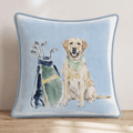 Golf Trip Yellow Labrador Retriever Throw Pillow - Hillcroft Home