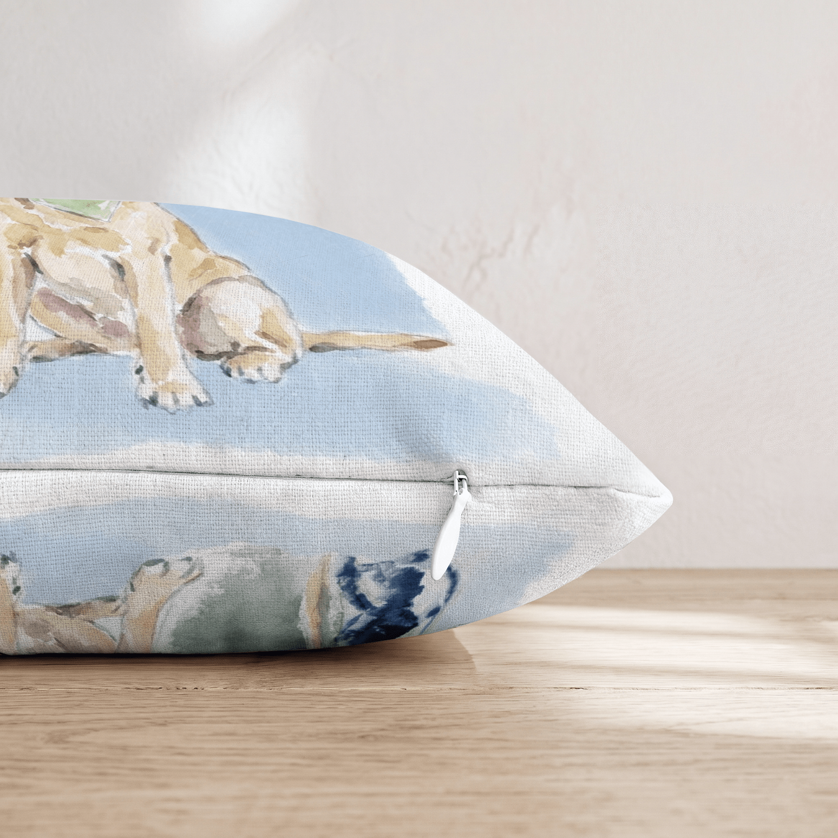 Golf Trip Yellow Labrador Retriever Throw Pillow - Hillcroft Home