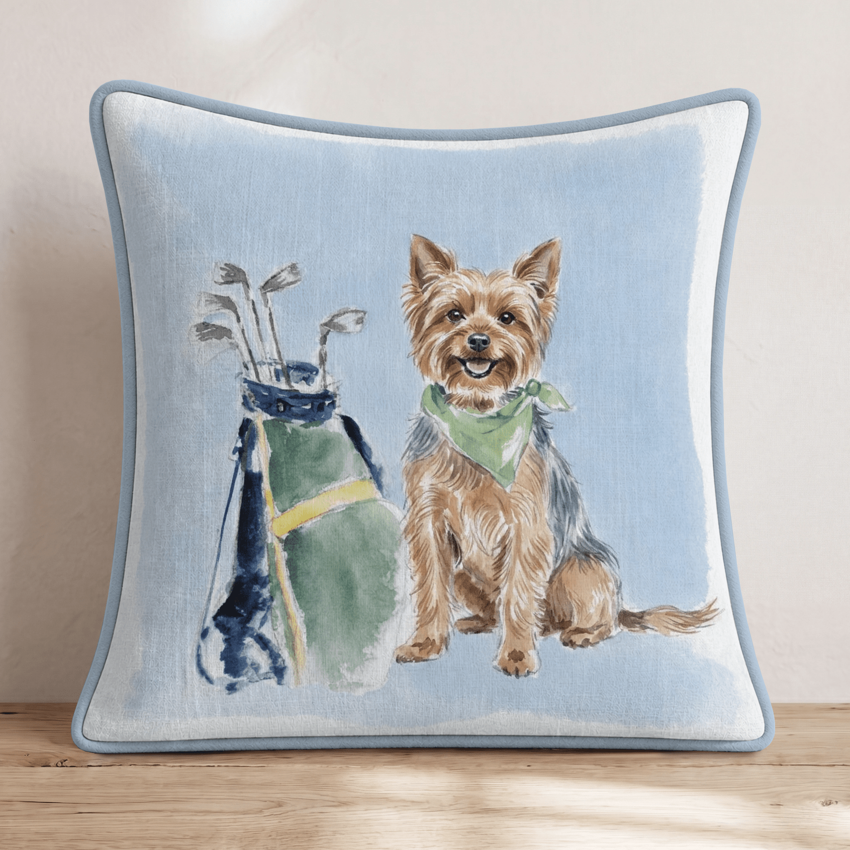 Golf Trip Yorkshire Terrier Throw Pillow - Hillcroft Home