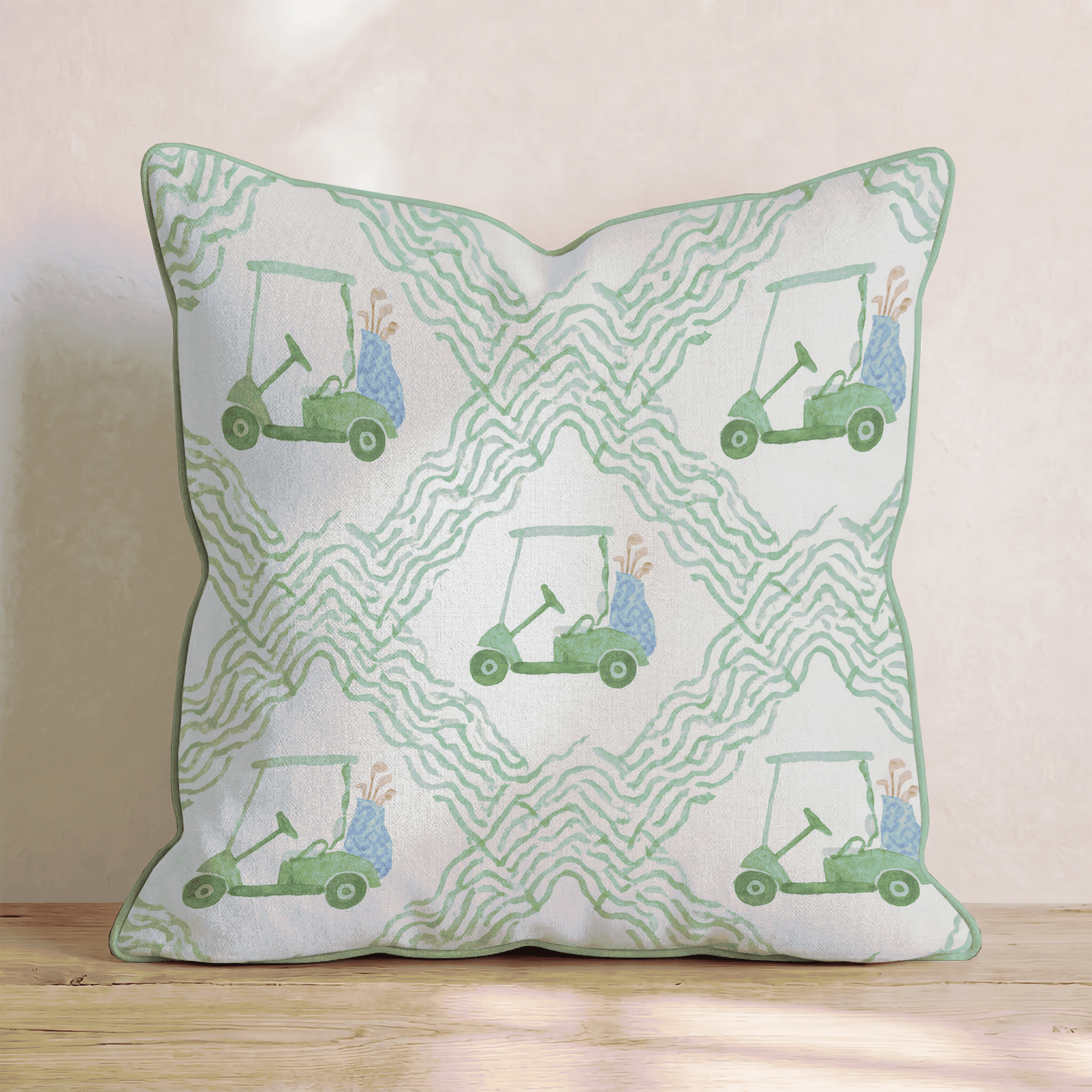 Golfing Grid Throw Pillow - Hillcroft Home