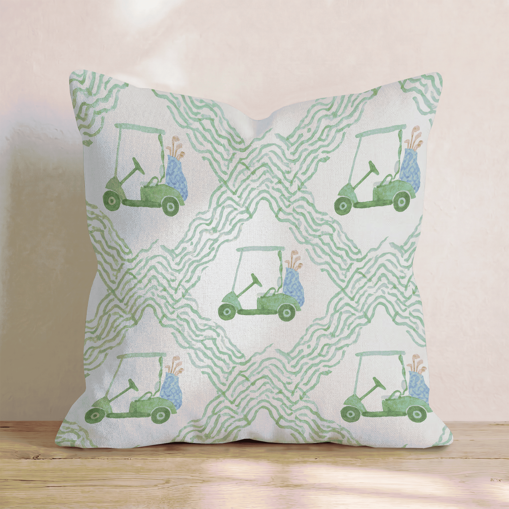 Golfing Grid Throw Pillow - Hillcroft Home