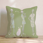 Golfing Ladies Throw Pillow - Hillcroft Home
