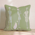 Golfing Ladies Throw Pillow - Hillcroft Home