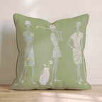 Golfing Ladies Throw Pillow - Hillcroft Home