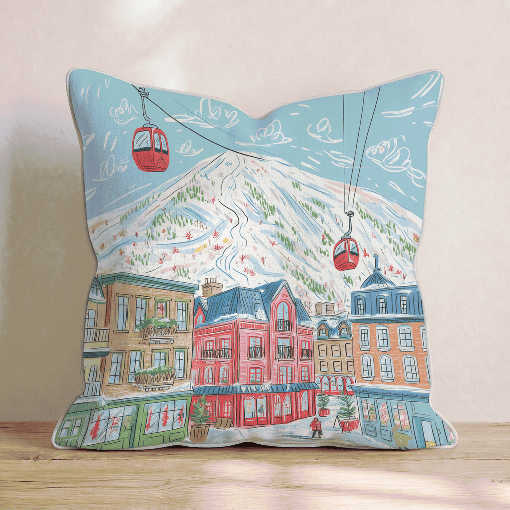 Gondola Mountain Village Throw Pillow - Hillcroft Home