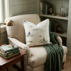 Gone Fishing Toile Throw Pillow - Hillcroft Home
