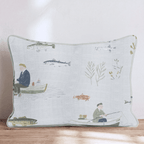 Gone Fishing Toile Throw Pillow - Hillcroft Home