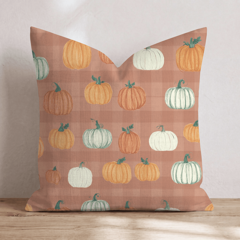 Gourd Gingham Throw Pillow - Hillcroft Home