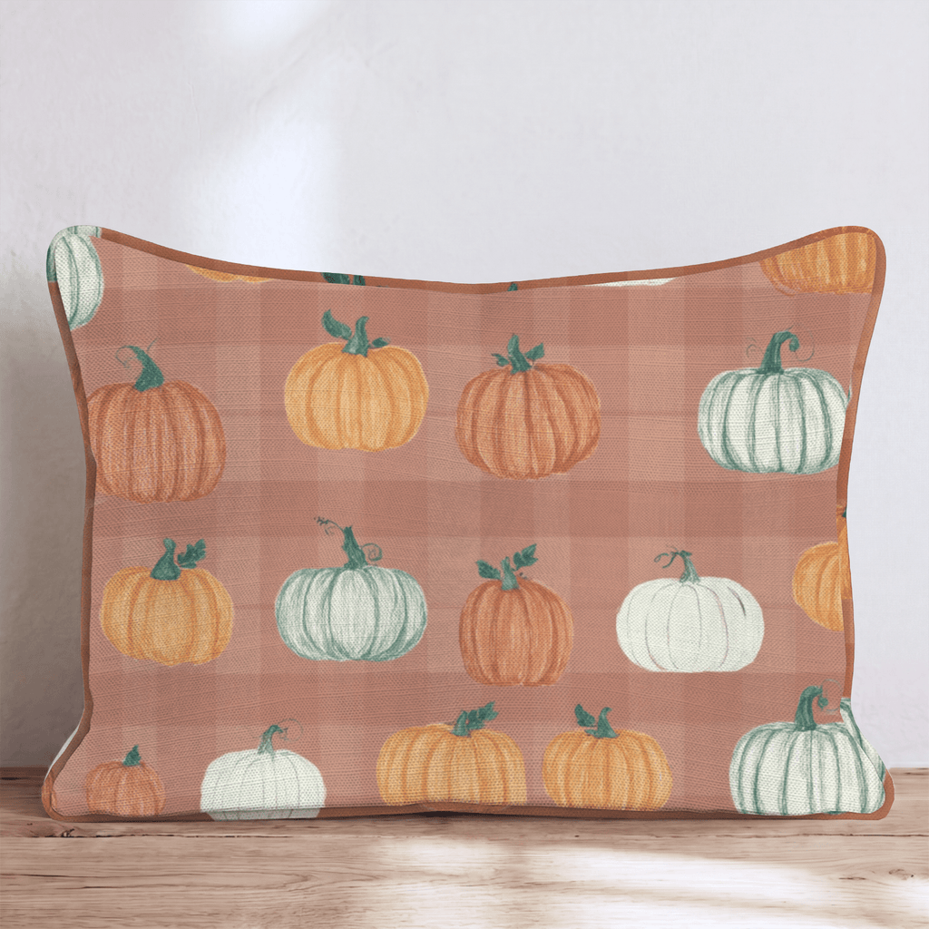 Gourd Gingham Throw Pillow - Hillcroft Home