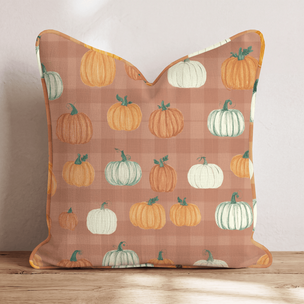 Gourd Gingham Throw Pillow - Hillcroft Home