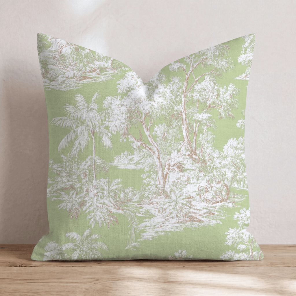 Graceful Jungle Toile Throw Pillow - Hillcroft Home