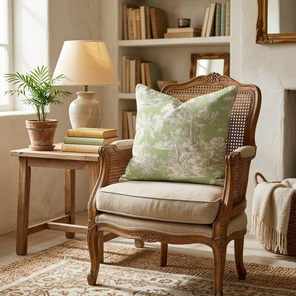 Graceful Jungle Toile Throw Pillow - Hillcroft Home