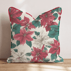 Grandma Poinsettas Throw Pillow - Hillcroft Home