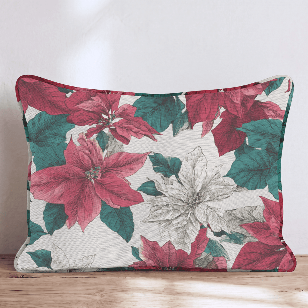 Grandma Poinsettas Throw Pillow - Hillcroft Home