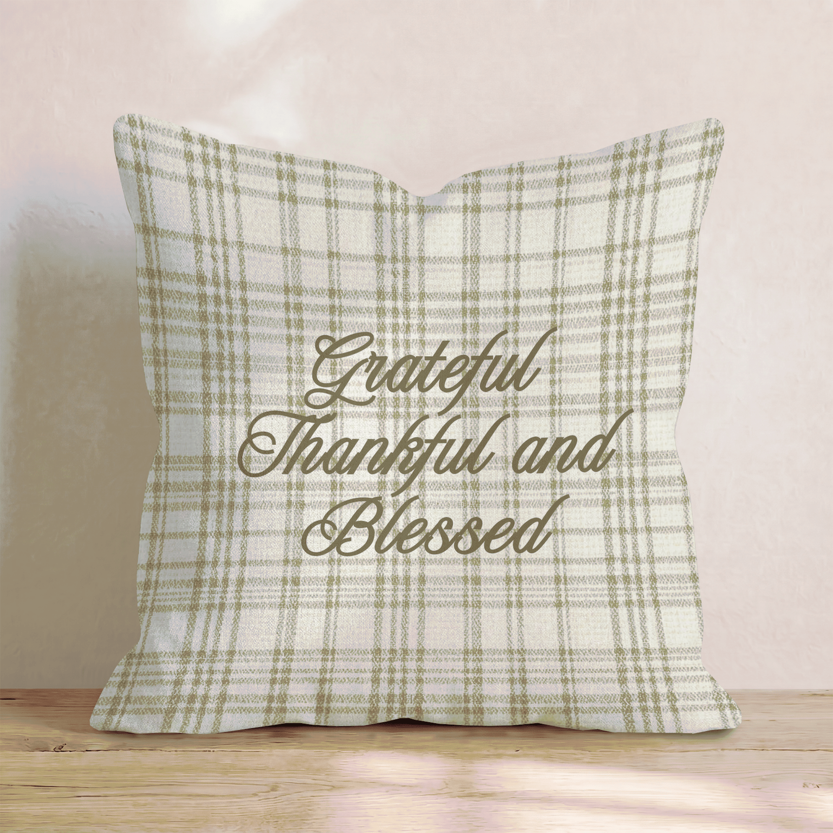 Grateful Thankful and Blessed Throw Pillow - Hillcroft Home