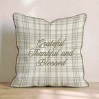 Grateful Thankful and Blessed Throw Pillow - Hillcroft Home
