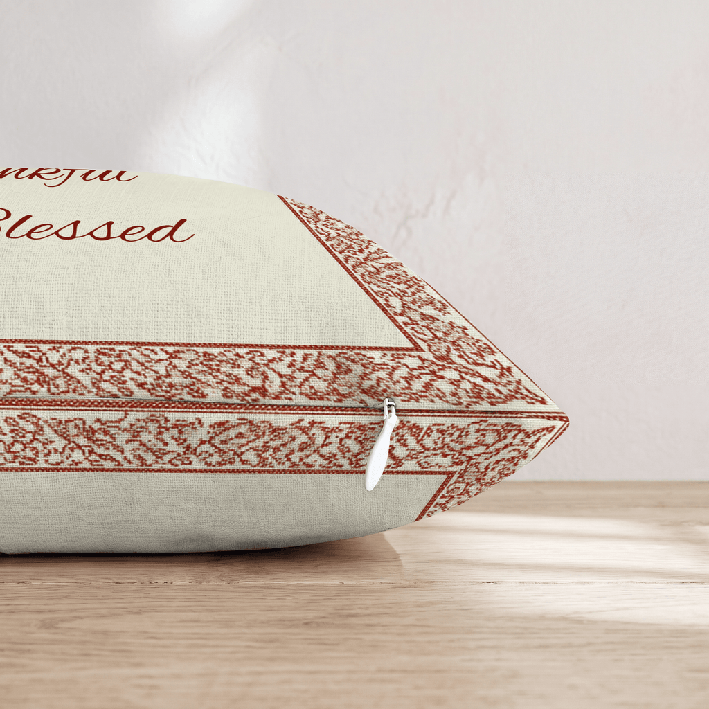 Grateful Thankful & Blessed Throw Pillow - Hillcroft Home