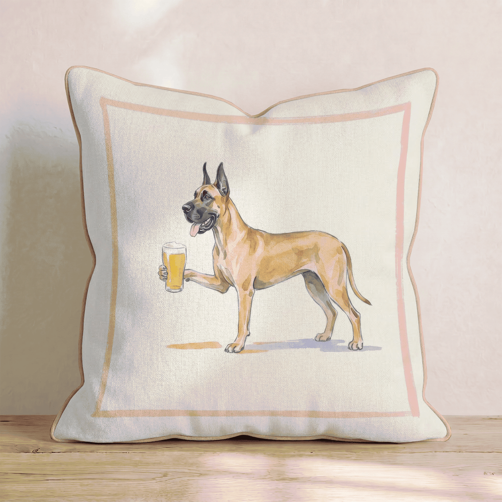 Great Dane Lager Throw Pillow - Hillcroft Home