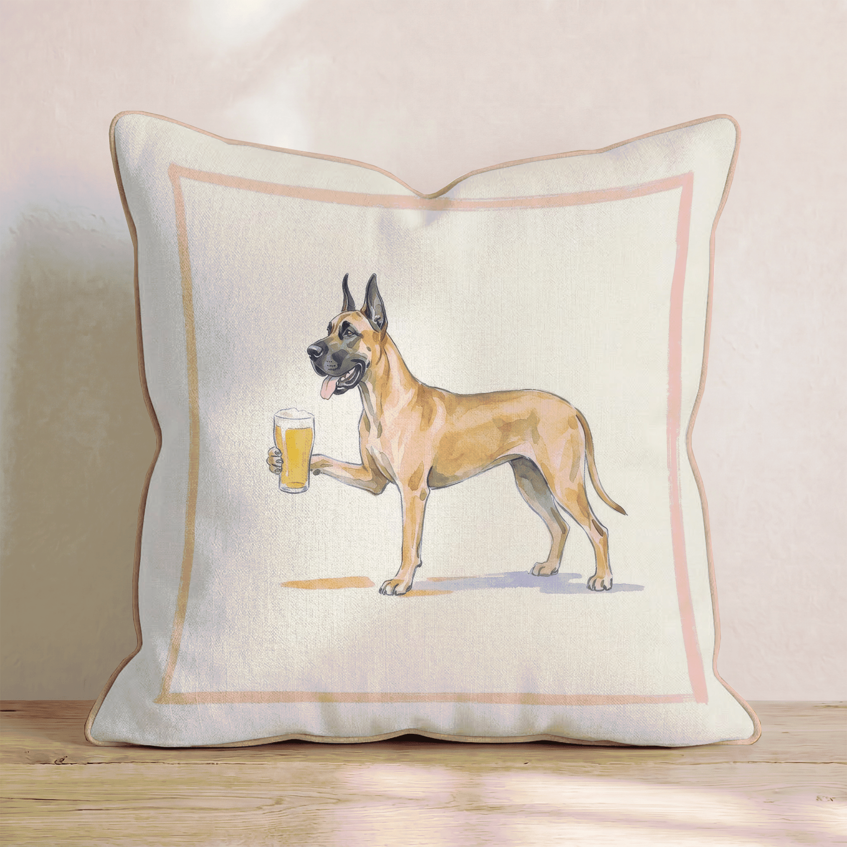 Great Dane Lager Throw Pillow - Hillcroft Home
