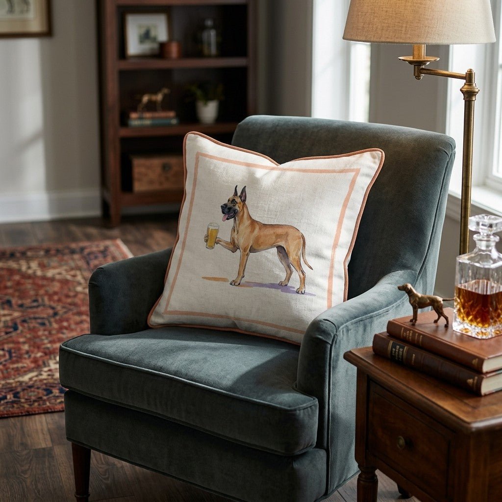 Great Dane Lager Throw Pillow - Hillcroft Home