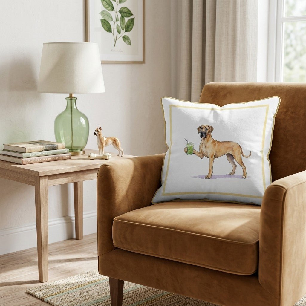 Great Dane Matcha Throw Pillow - Hillcroft Home