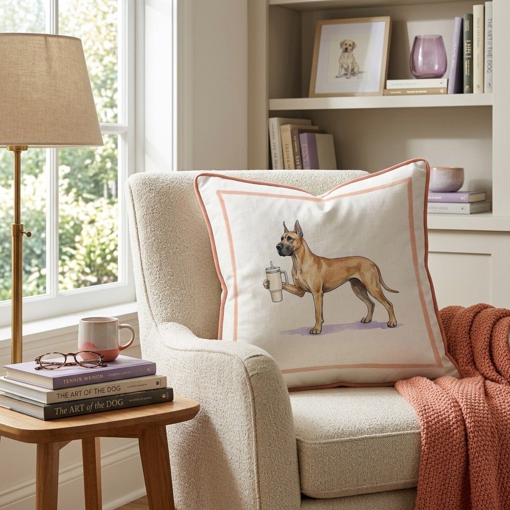 Great Dane Tumbler Throw Pillow - Hillcroft Home