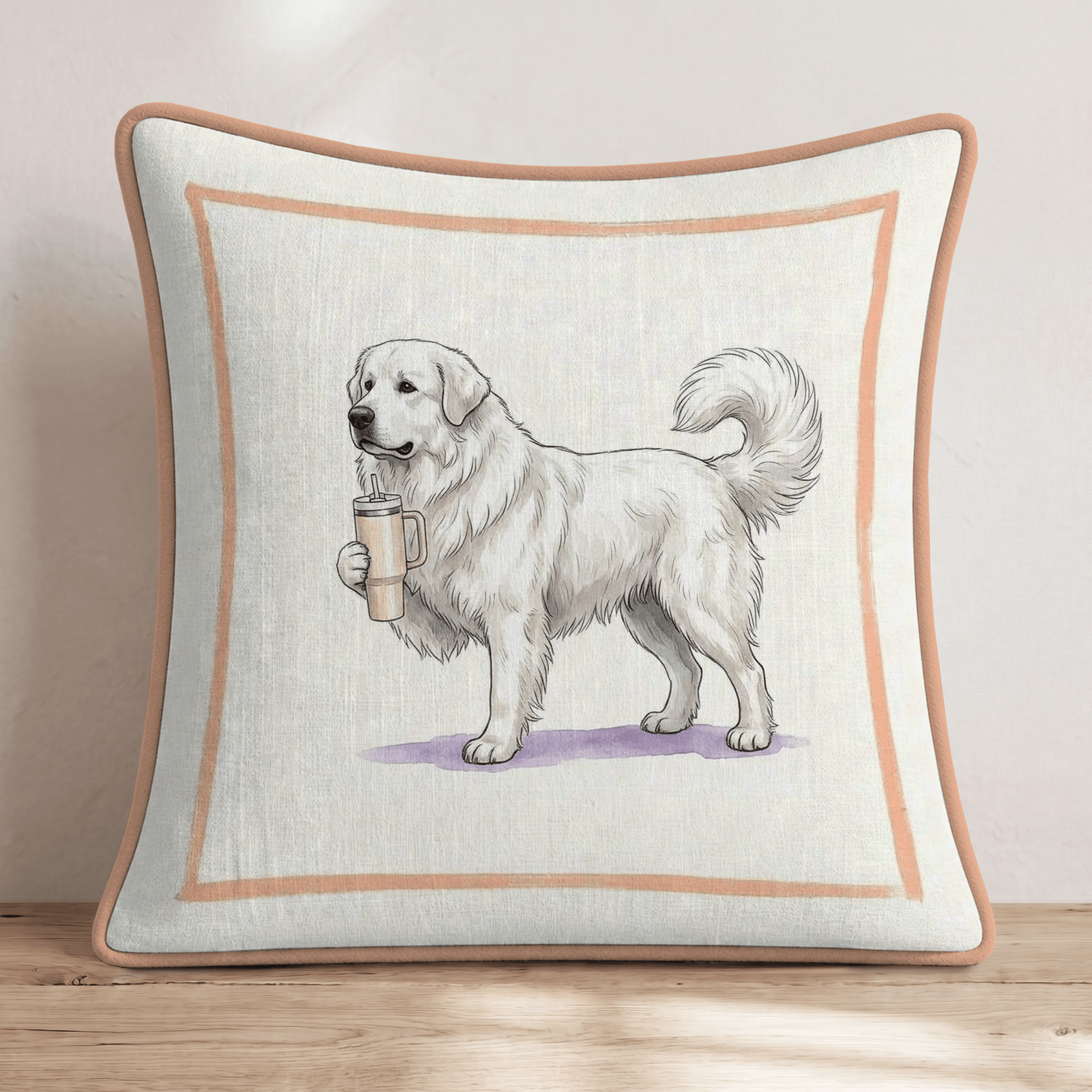Great Pyrenees Tumbler Throw Pillow - Hillcroft Home